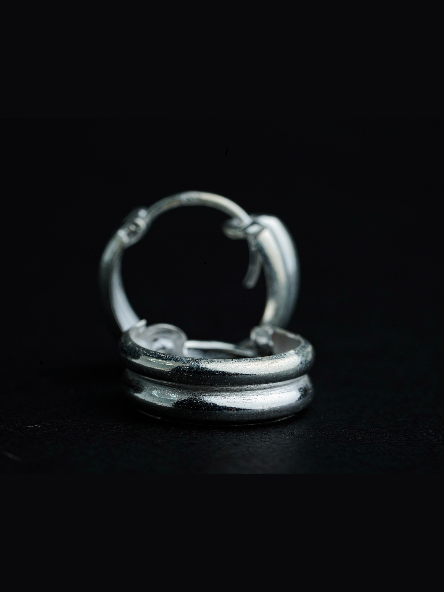 Silver basket earring