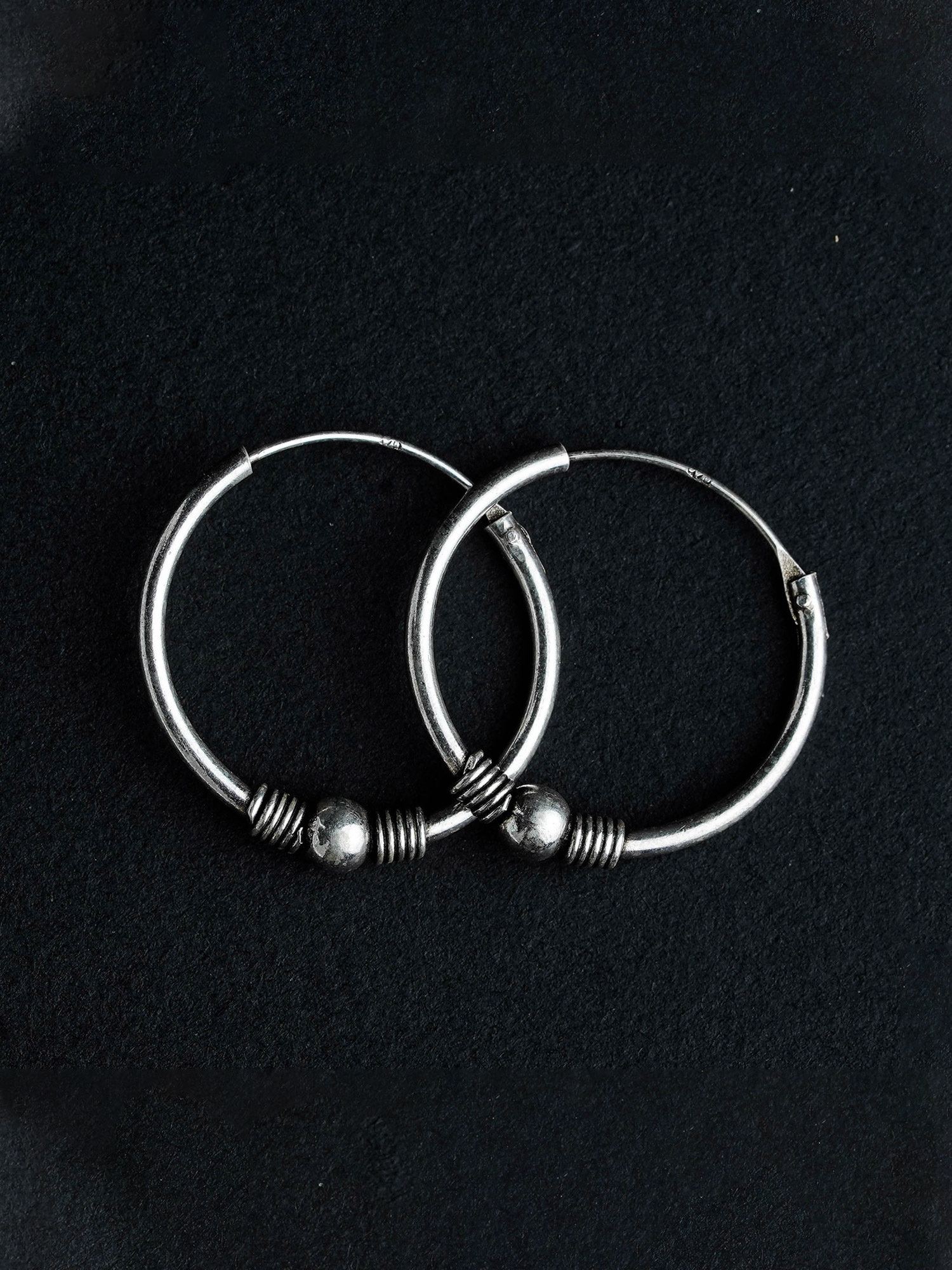 Silver oxidized earring