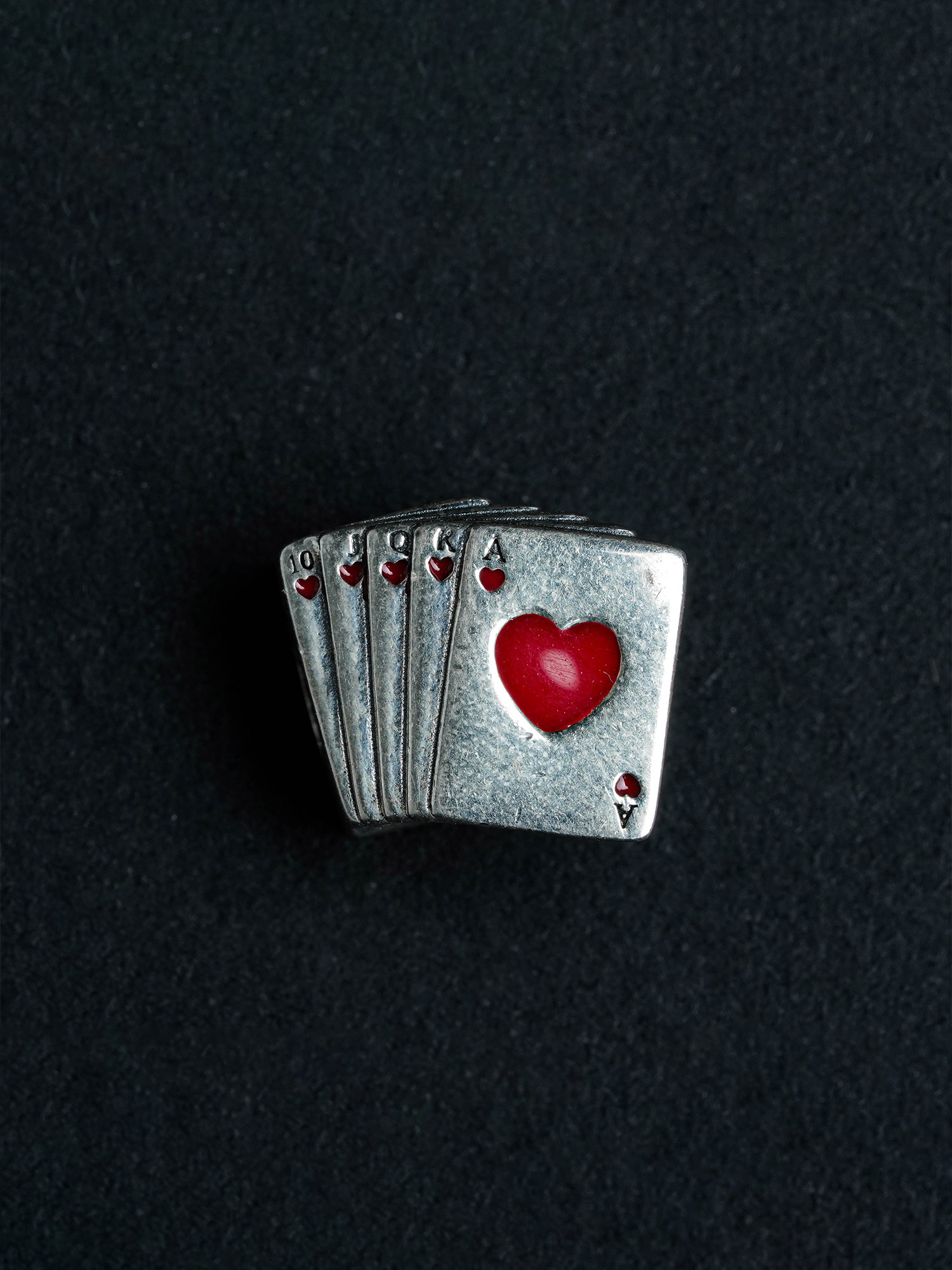 Silver poker cards pendent