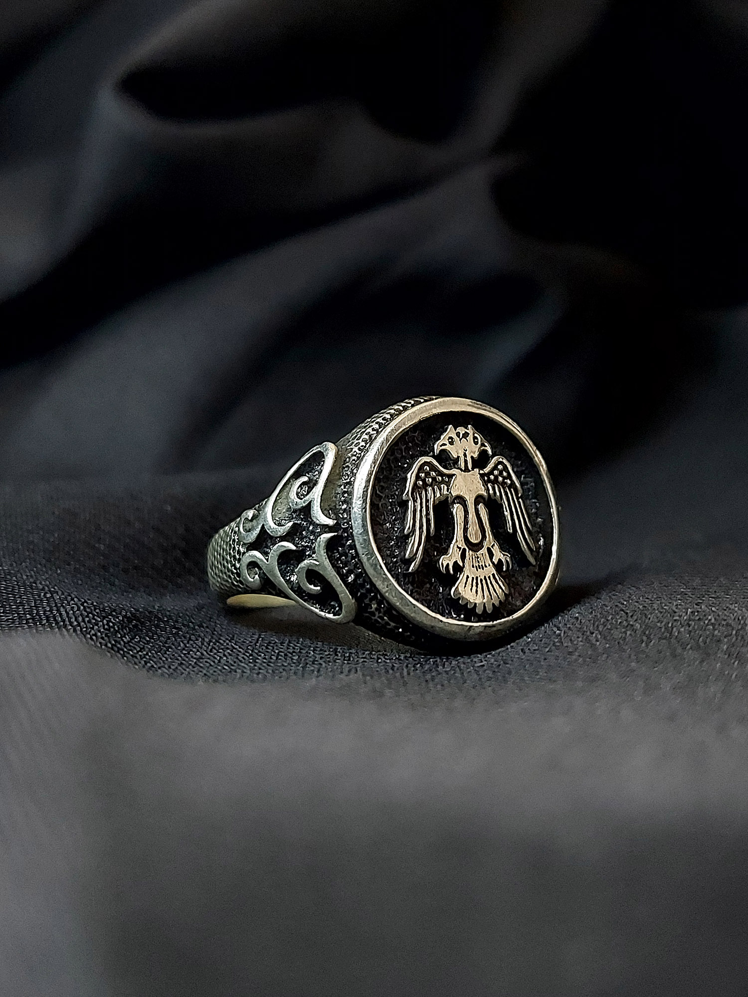 Silver eagle men’s ring